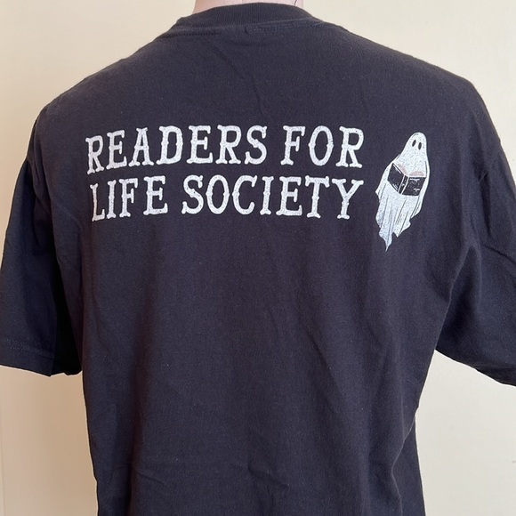 NWOT Book Babe Designs Readers for Life Society Tee Size Medium - Picture 3 of 5